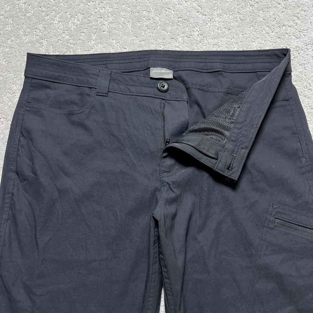 Eddie Bauer Guide Pro Capri Pants Womens 14 Black High Waist Hiking Outdoor - Picture 6 of 16
